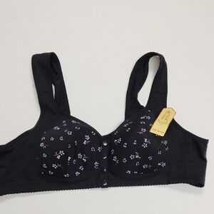 Black Floral Women's Bra